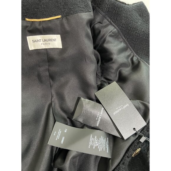 Saint Laurent Paris Wool Tweed Jacket in Black - Picture 6 of 7